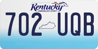 KY license plate 702UQB