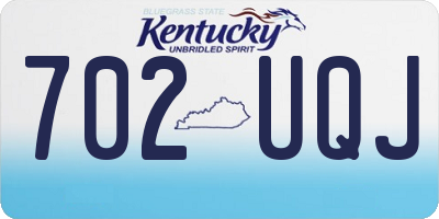KY license plate 702UQJ