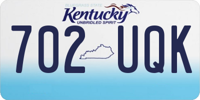 KY license plate 702UQK