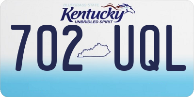 KY license plate 702UQL
