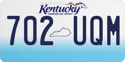KY license plate 702UQM