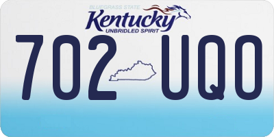 KY license plate 702UQO