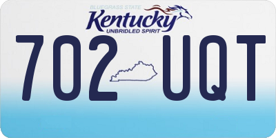 KY license plate 702UQT
