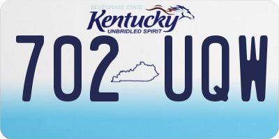 KY license plate 702UQW
