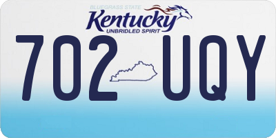 KY license plate 702UQY