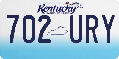 KY license plate 702URY