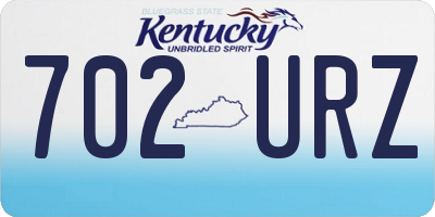 KY license plate 702URZ