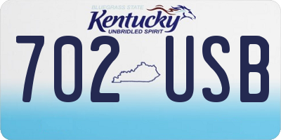 KY license plate 702USB