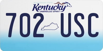 KY license plate 702USC