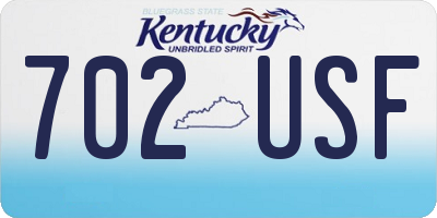 KY license plate 702USF