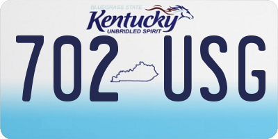 KY license plate 702USG