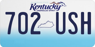 KY license plate 702USH