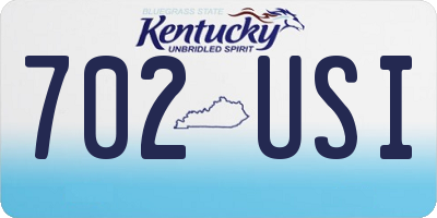 KY license plate 702USI