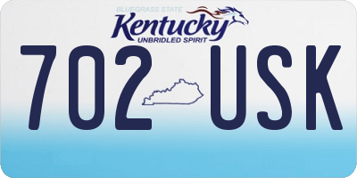 KY license plate 702USK
