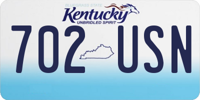 KY license plate 702USN