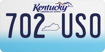 KY license plate 702USO