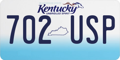 KY license plate 702USP