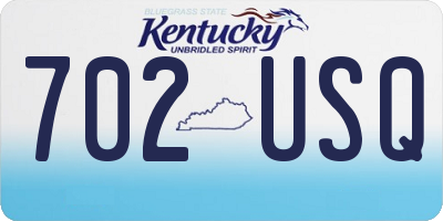 KY license plate 702USQ
