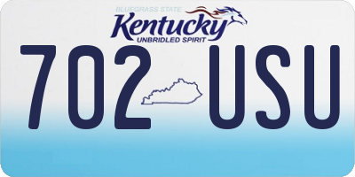 KY license plate 702USU