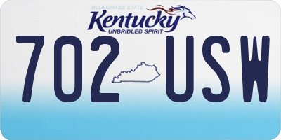 KY license plate 702USW