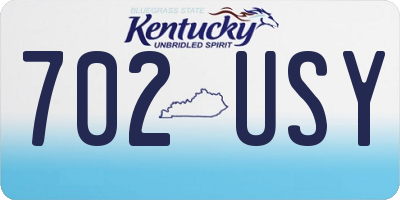 KY license plate 702USY