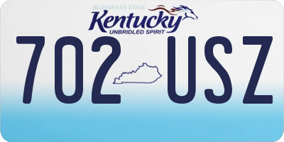 KY license plate 702USZ