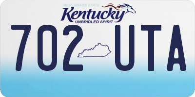 KY license plate 702UTA