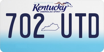 KY license plate 702UTD