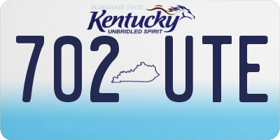 KY license plate 702UTE