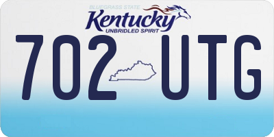 KY license plate 702UTG