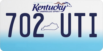KY license plate 702UTI
