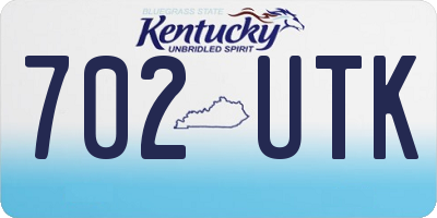 KY license plate 702UTK