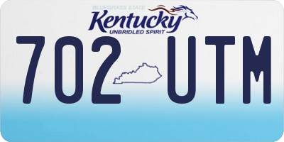 KY license plate 702UTM