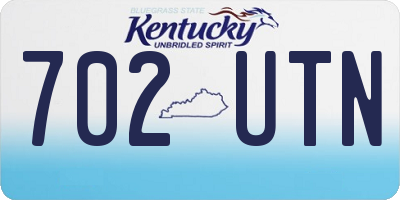 KY license plate 702UTN