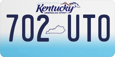 KY license plate 702UTO