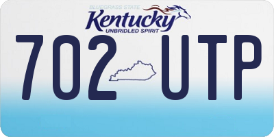 KY license plate 702UTP