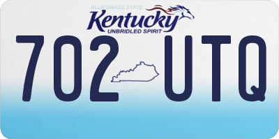 KY license plate 702UTQ