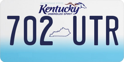 KY license plate 702UTR