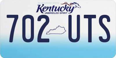 KY license plate 702UTS