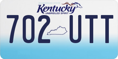 KY license plate 702UTT