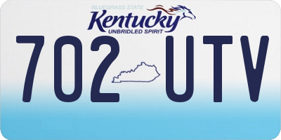 KY license plate 702UTV