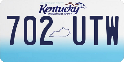 KY license plate 702UTW