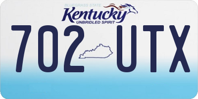 KY license plate 702UTX