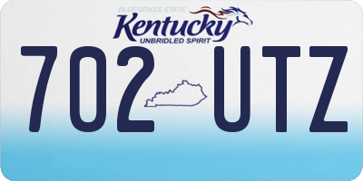KY license plate 702UTZ