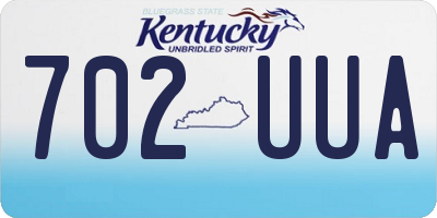 KY license plate 702UUA
