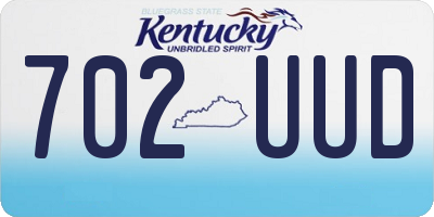 KY license plate 702UUD