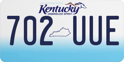 KY license plate 702UUE
