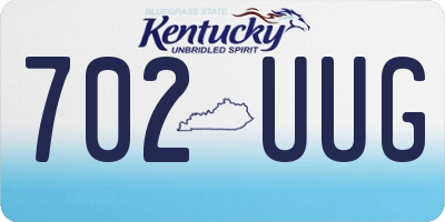 KY license plate 702UUG