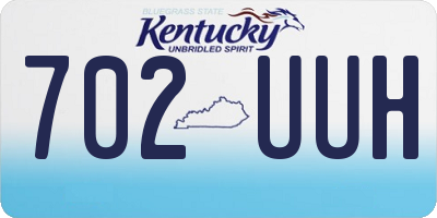 KY license plate 702UUH