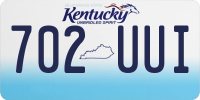 KY license plate 702UUI